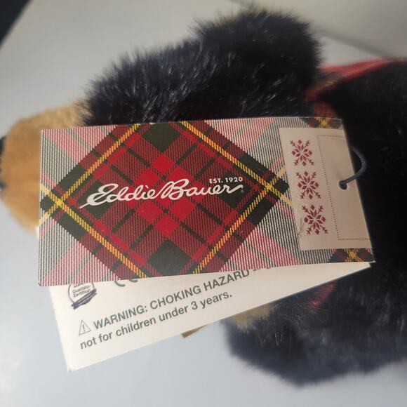 Steiff Teddy Bear Black Plaid Scarf  # 673054 Collectible Eddie Bauer 2009 - Picture 13 of 16